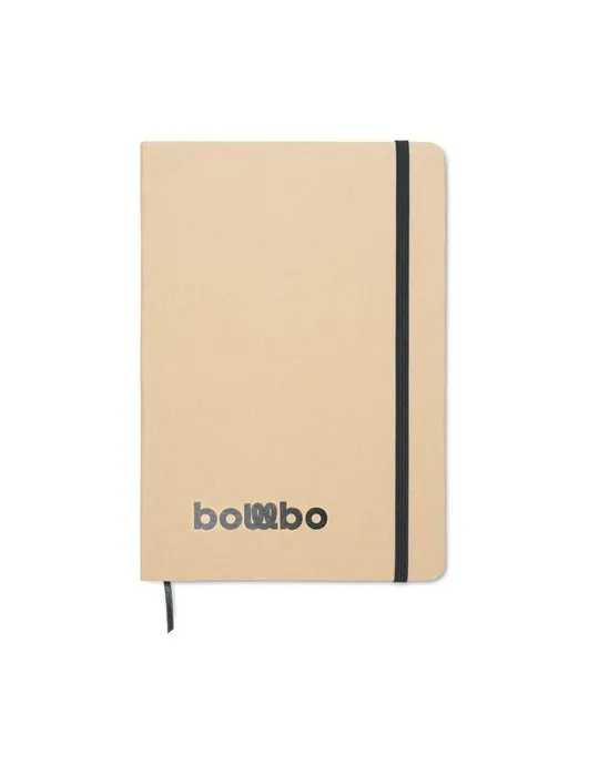 Carnet A5 publicitaire à couleur révélée ROUTE Matières : coton recyclé Couleurs : gris objet promo petit budget