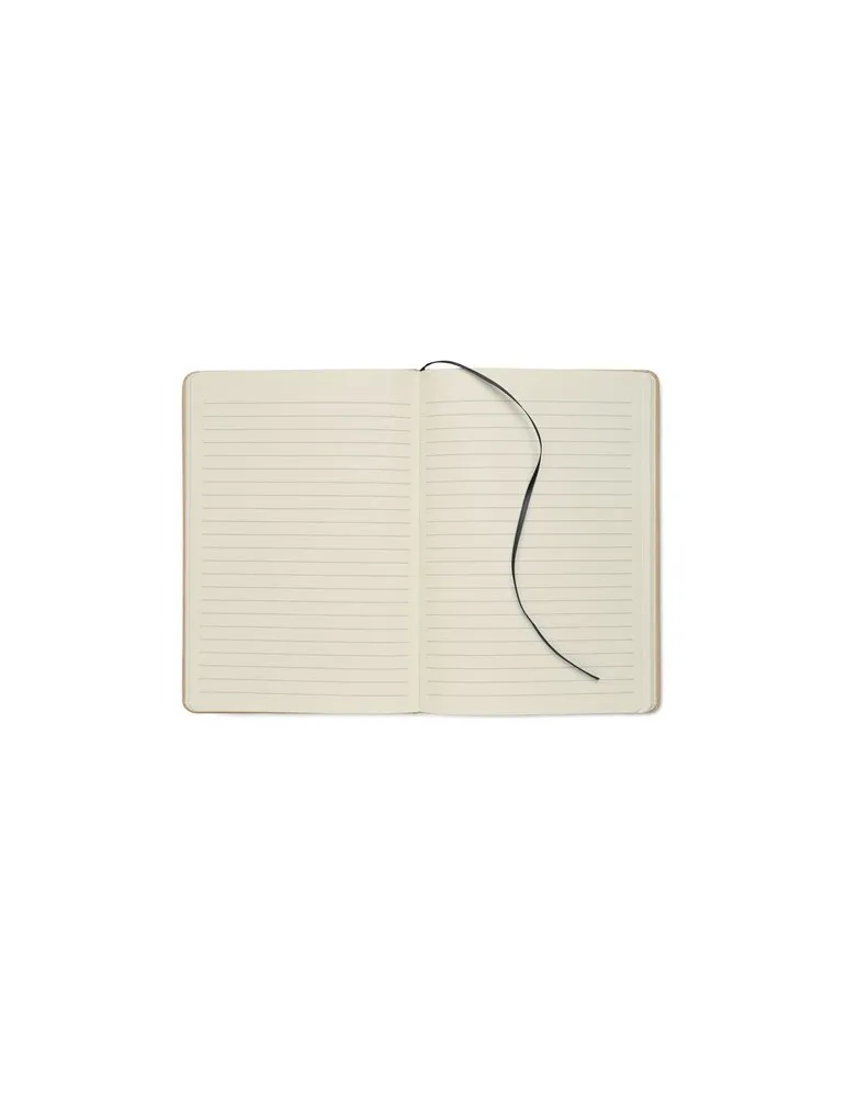 Carnet A5 publicitaire à couleur révélée ROUTE Matières : coton recyclé Couleurs : gris marquage laser ultra précis