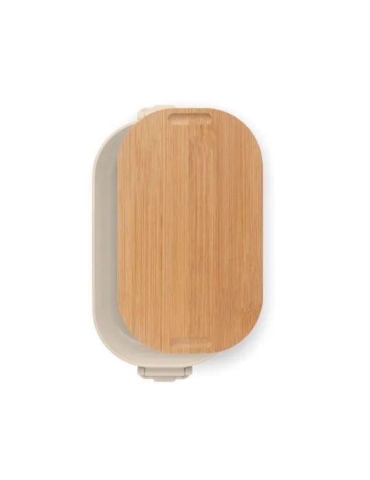 Boîte à lunch publicitaire en PP 700 ml LEKKER Matières : coton Couleurs : vert foncé marquage laser ultra précis