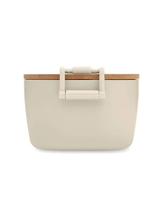 Boîte à lunch publicitaire en PP 700 ml LEKKER Matières : coton Couleurs : vert foncé personnalisation sur mesure