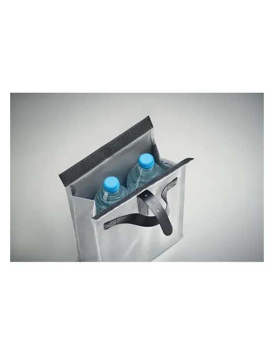 Sac isotherme publicitaire écologique 600D RPET CHILL Matières : coton Couleurs : bleu marquage couleur éclatante