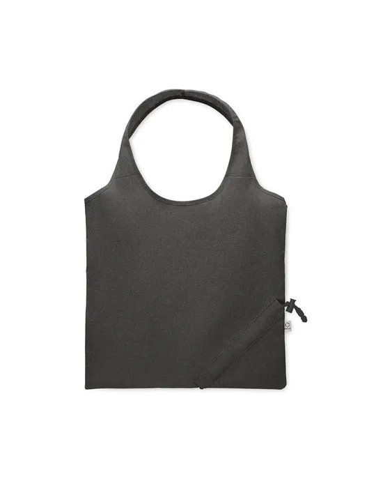 Shopping pliable publicitaire 140 gr/m² CARRIE COLOUR Matières : coton biologique Couleurs : jaune impression logo haute qualité