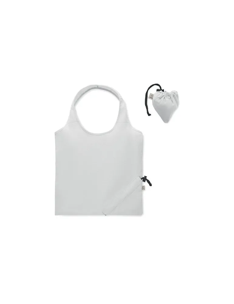 Shopping pliable publicitaire 140 gr/m² CARRIE COLOUR Matières : coton biologique Couleurs : bleu marine impression haute défini