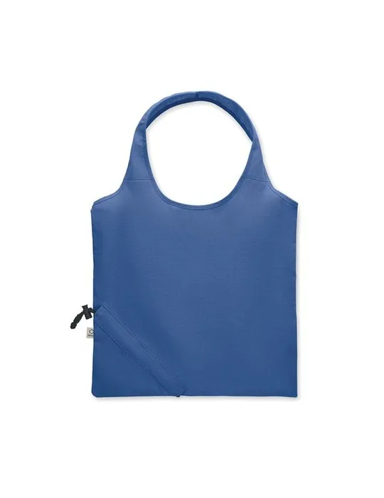 Shopping pliable publicitaire 140 gr/m² CARRIE COLOUR Matières : coton biologique Couleurs : blanc impression logo haute qualité