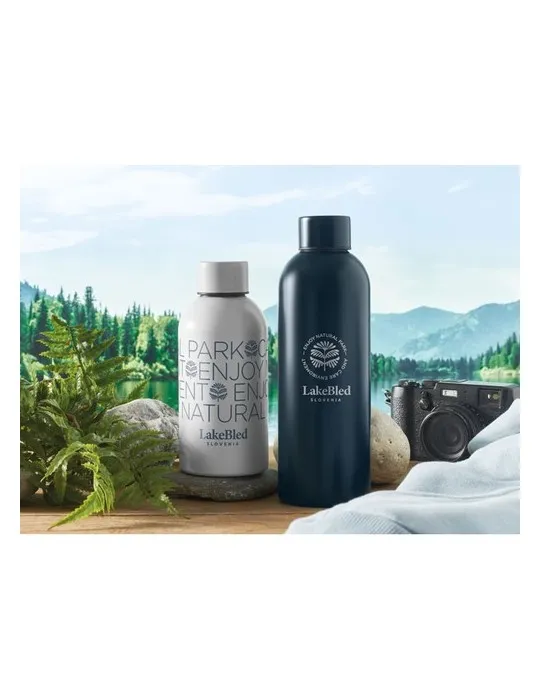 Bouteille simple paroi publicitaire 500 ml ATHENA MID Matières : PET recyclé Couleurs : noir goodies personnalisé en stock