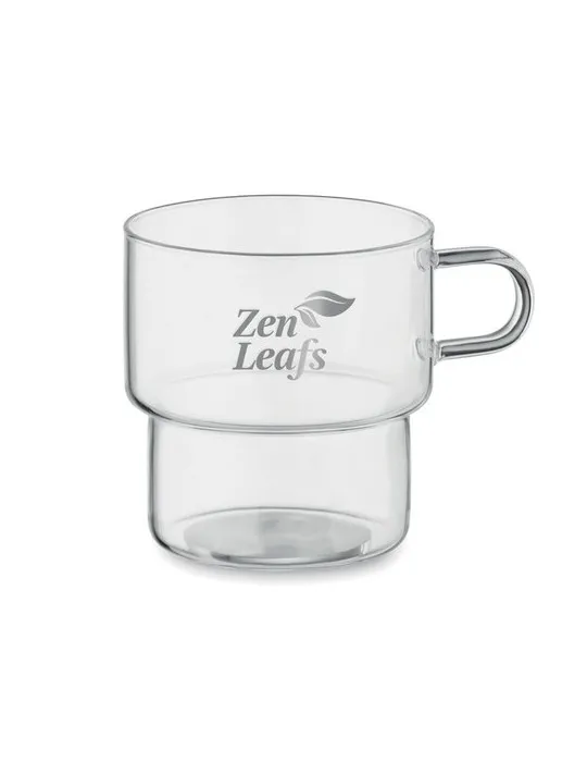 Tasse en verre publicitaire 300 ml BOROMUG Matières : métal Couleurs : jaune impression haute définition