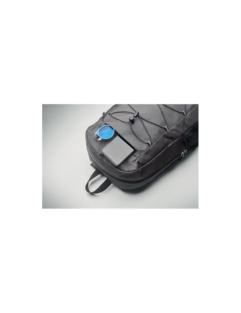 Sac à dos publicitaire en polyester 600D RPET HIGE marquage laser ultra précis