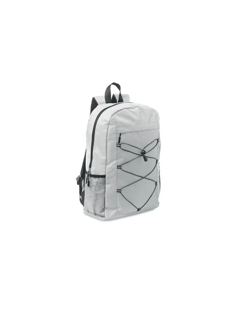 Sac à dos publicitaire en polyester 600D RPET HIGE Matières : papier Couleurs : multicolore marquage laser ultra précis