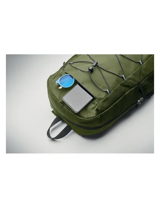 Sac à dos publicitaire en polyester 600D RPET HIGE Matières : bois Couleurs : noir cadeau affaires élégant