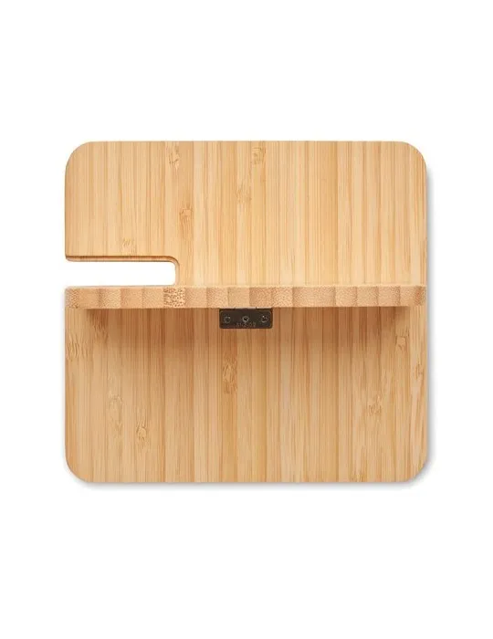 Chargeur sans fil 15W 3 en 1 publicitaire personnalisé BOOGAR Matières : plastique Couleurs : blanc marquage laser ultra précis