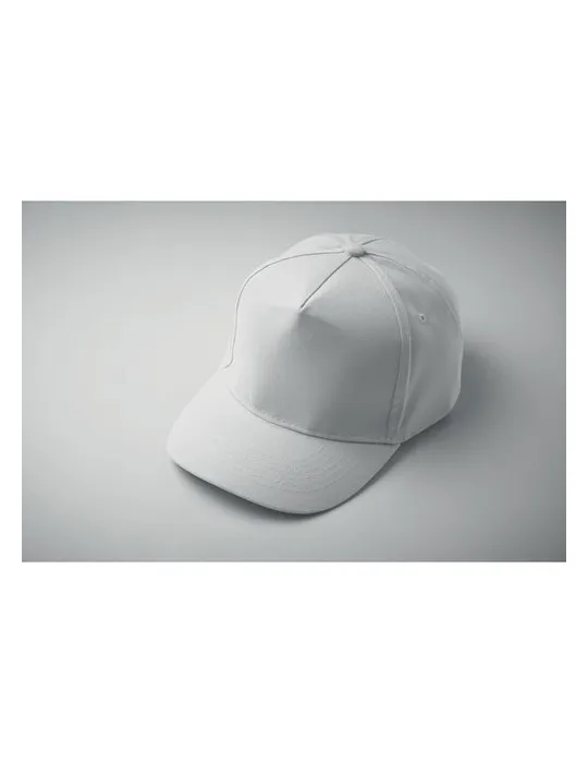 Casquette à 5 pans personnalisée SUNNY Matières : plastique Couleurs : blanc objet promotionnel éco-responsable