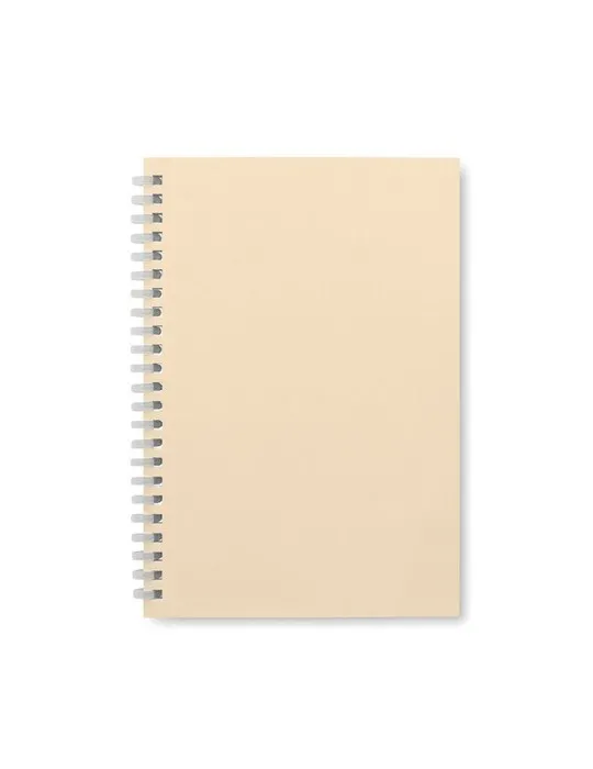 Cahier A5 en carton recyclé personnalisé - RECARNOTE Couleurs : blanc objet promotionnel éco-responsable