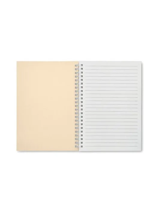 Cahier A5 en carton recyclé personnalisé - RECARNOTE Couleurs : blanc objet publicitaire robuste