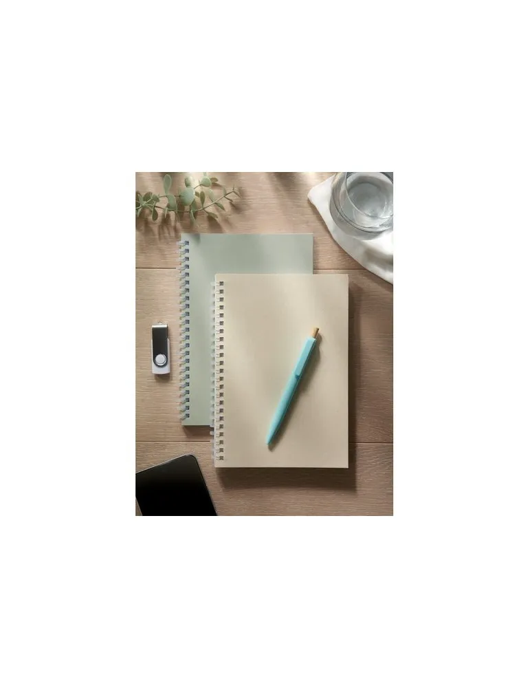 Cahier A5 en carton recyclé personnalisé - RECARNOTE Couleurs : blanc objet promo petit budget