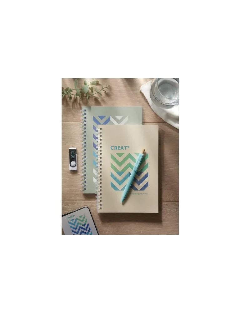 Cahier A5 en carton recyclé personnalisé - RECARNOTE Couleurs : blanc personnalisation sur mesure