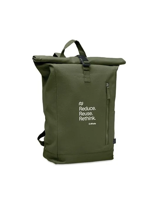 Sac à dos enroulable personnalisé 390 gr/m² KAMET Couleurs : blanc goodies entreprise design