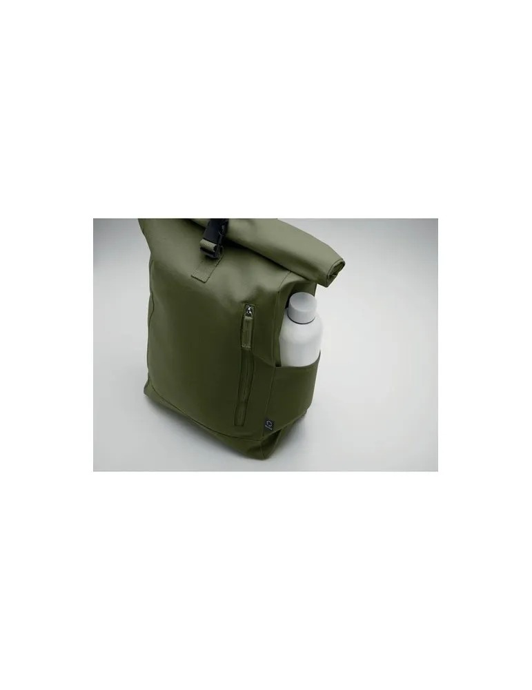 Sac à dos enroulable personnalisé 390 gr/m² KAMET Couleurs : blanc marquage couleur éclatante