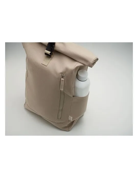 Sac à dos enroulable personnalisé 390 gr/m² KAMET Matières : bois marquage laser ultra précis