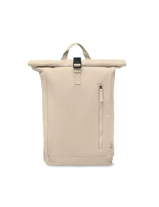 Sac à dos enroulable personnalisé 390 gr/m² KAMET Matières : bois accessoire événementiel unique