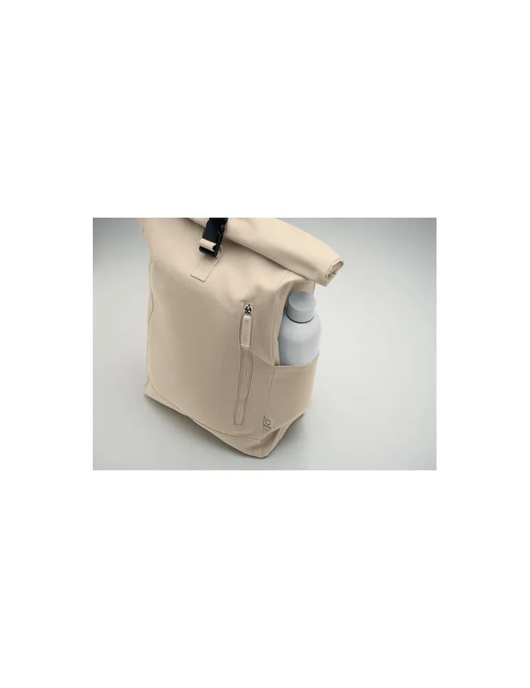 Sac à dos enroulable personnalisé 390 gr/m² KAMET Matières : bois personnalisation rapide en France