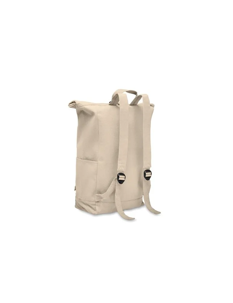 Sac à dos enroulable personnalisé 390 gr/m² KAMET Matières : bois accessoire événementiel unique