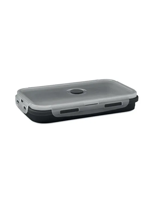 Lunchbox pliable écologique en silicone KOLAPSO Matières : bois objet publicitaire robuste