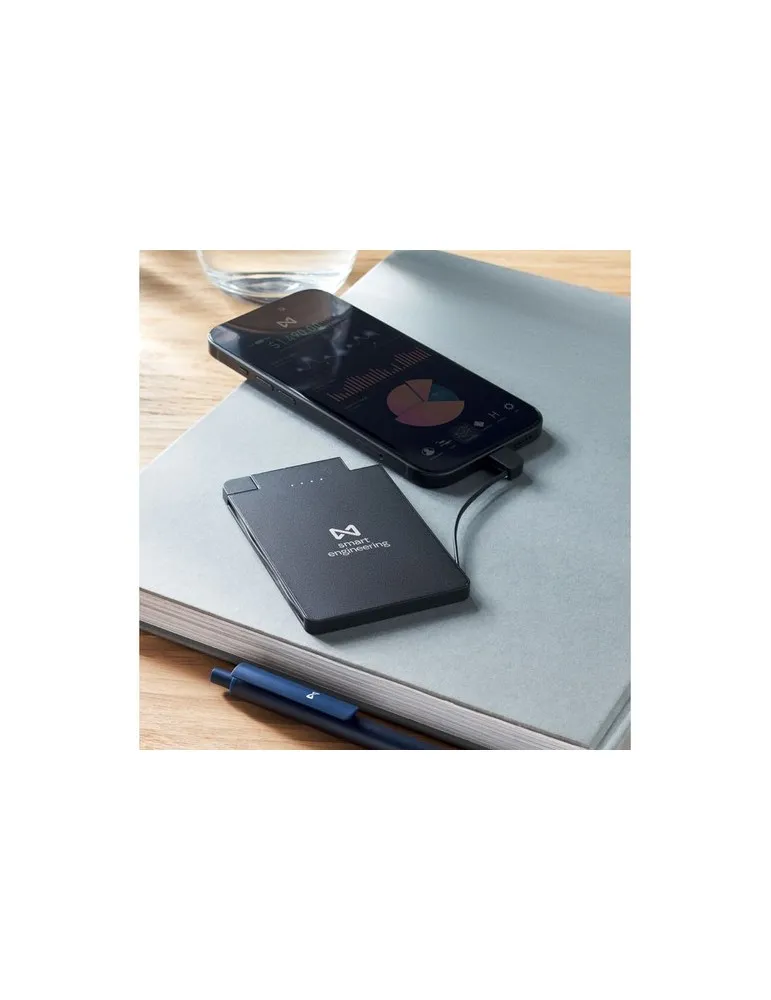 Powerbank magnétique écologique 2500 mAh SLIMPO Matières : bois marquage laser ultra précis