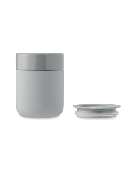 Gobelet en céramique personnalisé 330 ml QERAM Matières : bois cadeau affaires élégant