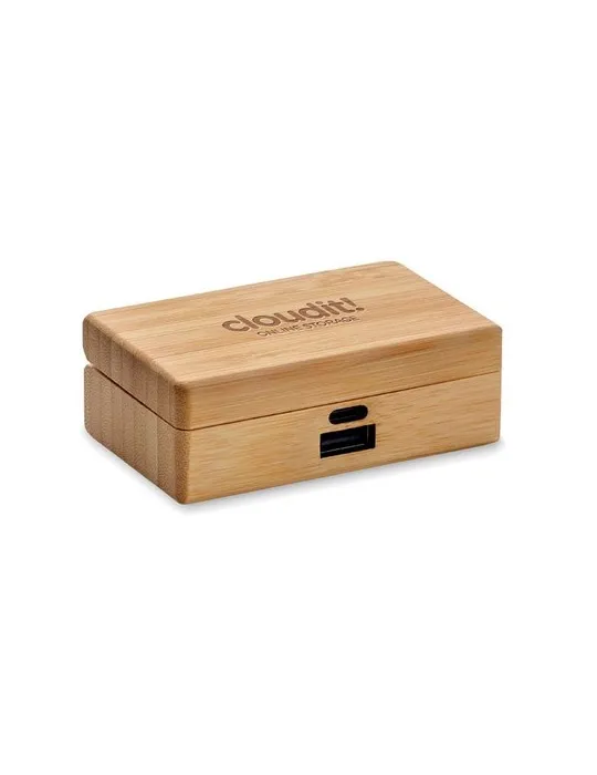 Écouteurs TWS écologiques dans un étui OREBAM Matières : bois cadeau collaborateur premium