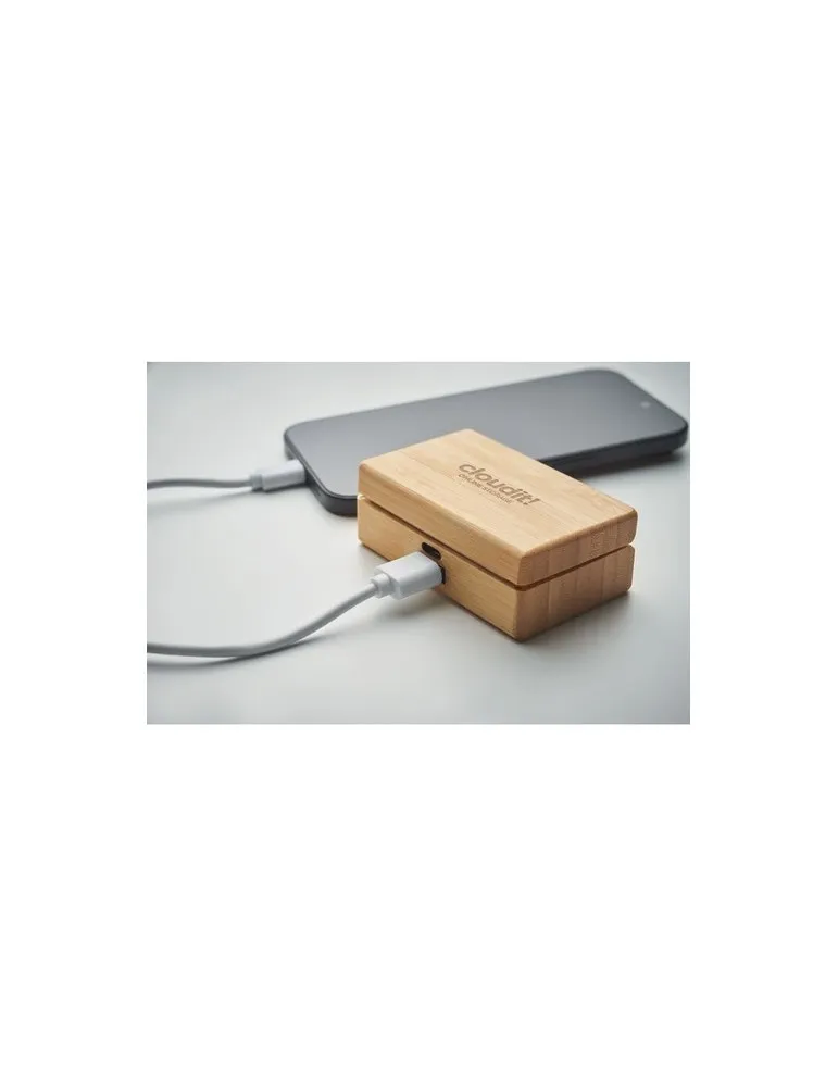 Écouteurs TWS écologiques dans un étui OREBAM Matières : bois accessoire événementiel unique