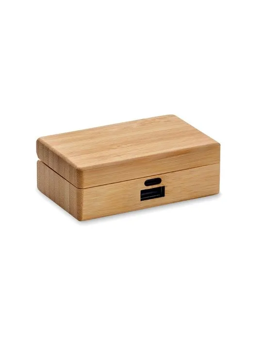 Écouteurs TWS écologiques dans un étui OREBAM Matières : bois goodies entreprise design