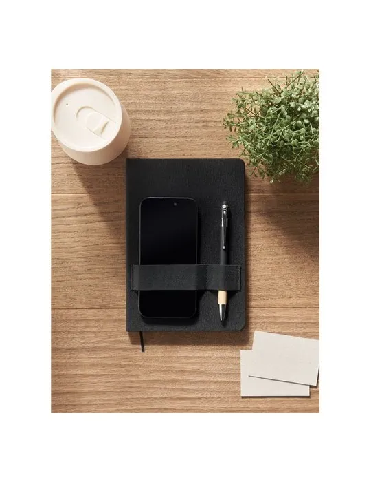 Carnet A5 RPET écologique avec stylo NOTA Matières : métal Couleurs : bleu impression haute définition