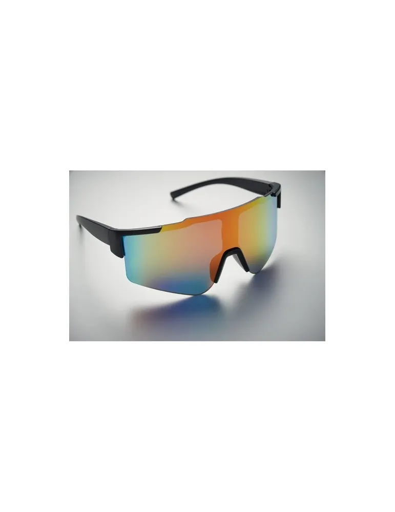 Lunettes de sport miroirs personnalisées SHINE Matières : métal Couleurs : bleu foncé goodies entreprise design