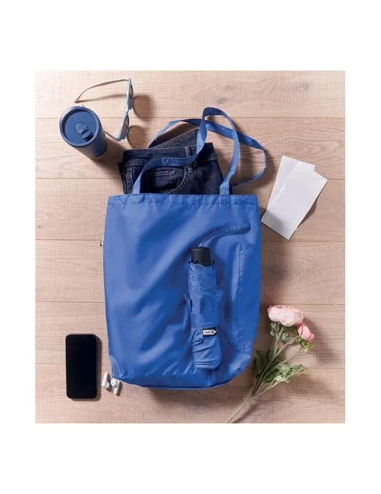 Parapluie 21'' personnalisé et Tote bag écologique SEATTLE Matières : plastique Couleurs : rouge impression logo haute qualité