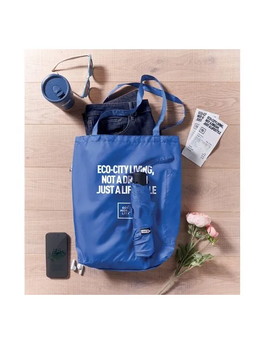 Parapluie 21'' personnalisé et Tote bag écologique SEATTLE Matières : plastique Couleurs : rouge cadeau entreprise pas cher