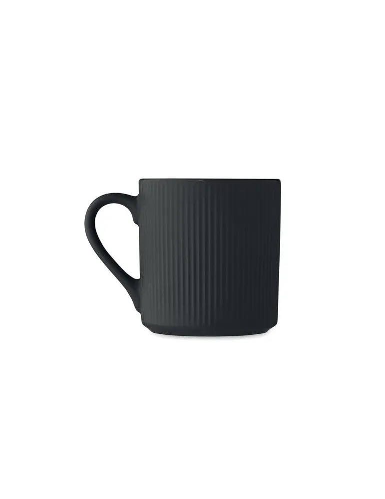 Tasse céramique striée 340 ml personnalisée RIBMUG Matières : métal Couleurs : blanc objet promotionnel éco-responsable