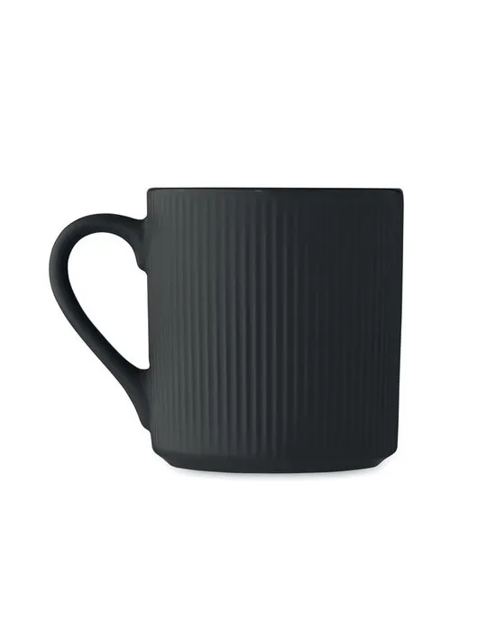Tasse céramique striée 340 ml personnalisée RIBMUG Matières : métal Couleurs : blanc objet promotionnel éco-responsable