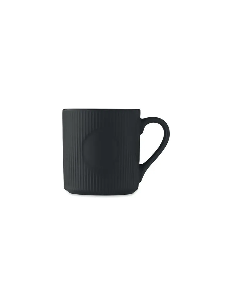 Tasse céramique striée 340 ml personnalisée RIBMUG Matières : métal Couleurs : blanc cadeau client original