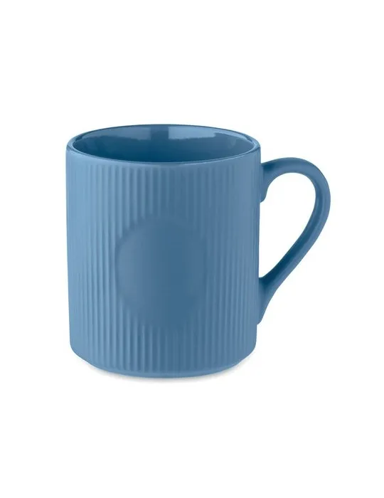 Tasse céramique striée 340 ml personnalisée RIBMUG Matières : métal Couleurs : blanc goodies publicitaire événementiel