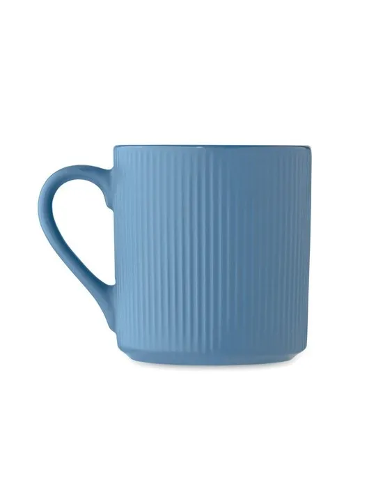 Tasse céramique striée 340 ml personnalisée RIBMUG Matières : métal Couleurs : blanc impression haute définition
