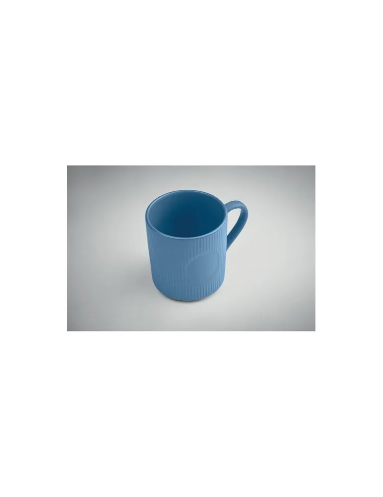Tasse céramique striée 340 ml personnalisée RIBMUG Matières : métal Couleurs : blanc personnalisation rapide en France