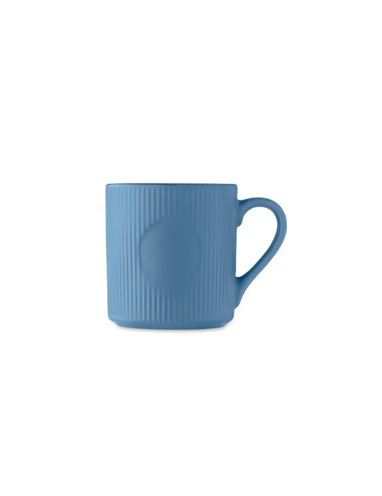 Tasse céramique striée 340 ml personnalisée RIBMUG Matières : métal Couleurs : blanc objet publicitaire robuste