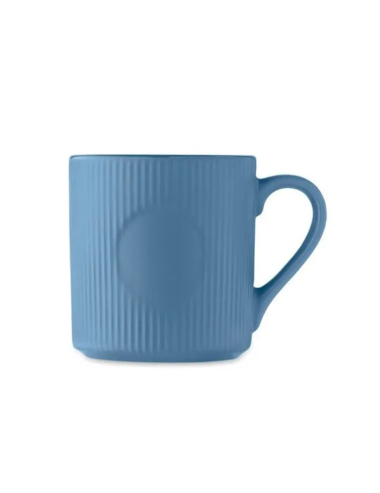 Tasse céramique striée 340 ml personnalisée RIBMUG Matières : métal Couleurs : blanc objet publicitaire robuste