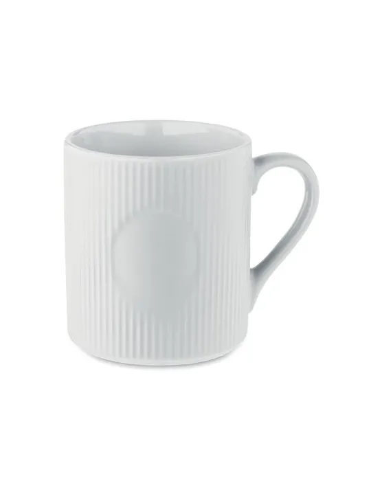 Tasse céramique striée 340 ml personnalisée RIBMUG Matières : métal Couleurs : blanc cadeau entreprise pas cher