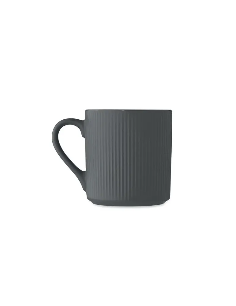 Tasse céramique striée 340 ml personnalisée RIBMUG Matières : métal Couleurs : chromé livraison express 24h 48h