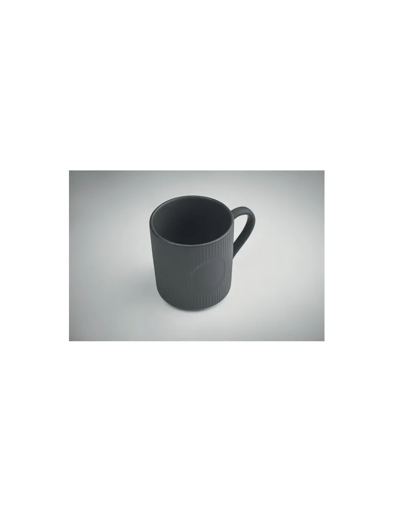 Tasse céramique striée 340 ml personnalisée RIBMUG Matières : métal Couleurs : chromé accessoire événementiel unique