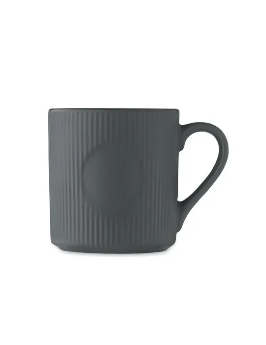 Tasse céramique striée 340 ml personnalisée RIBMUG Matières : métal Couleurs : chromé marquage couleur éclatante