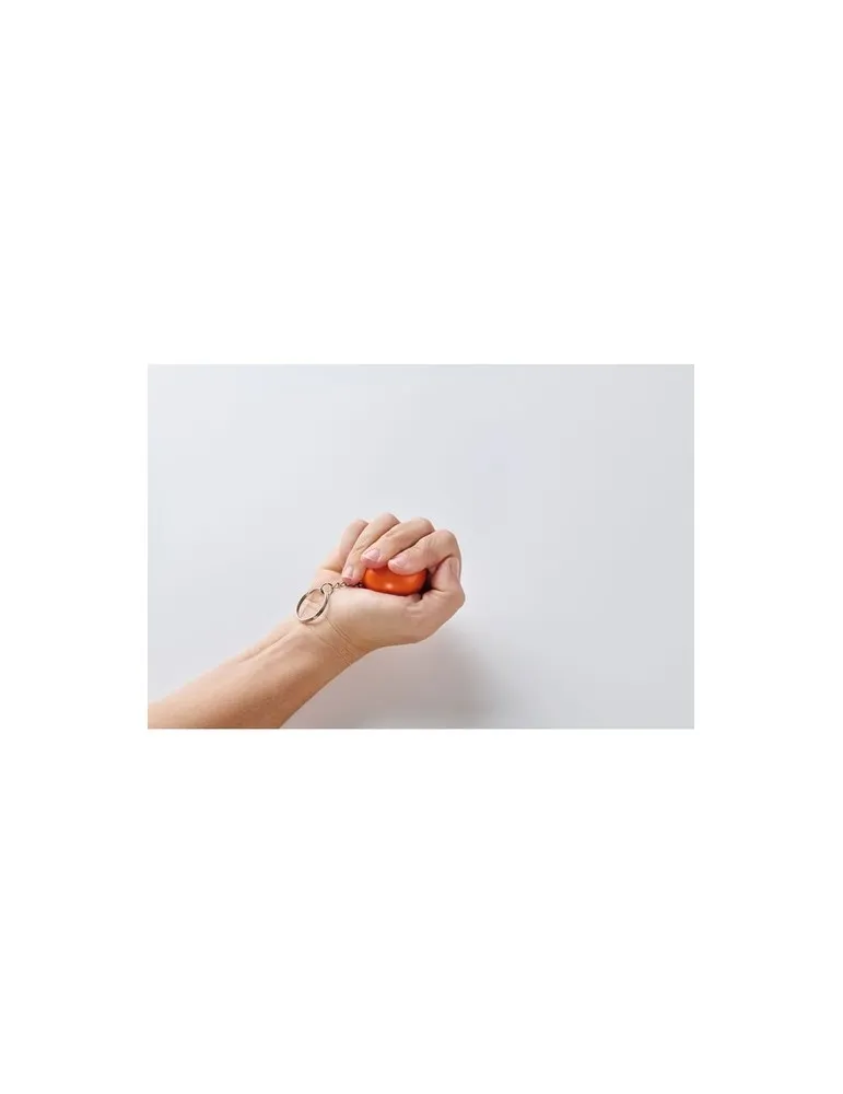 Porte-clés boule en PU personnalisé CIRKELY Matières : métal Couleurs : blanc marquage laser ultra précis