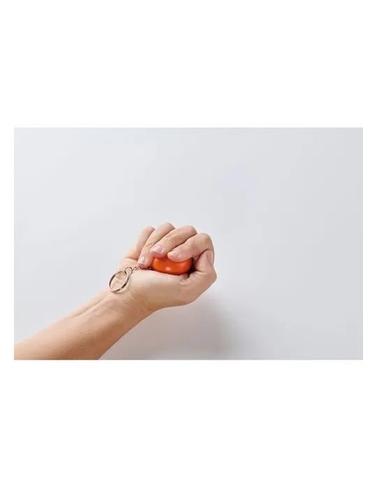 Porte-clés boule en PU personnalisé CIRKELY Matières : métal Couleurs : blanc marquage laser ultra précis