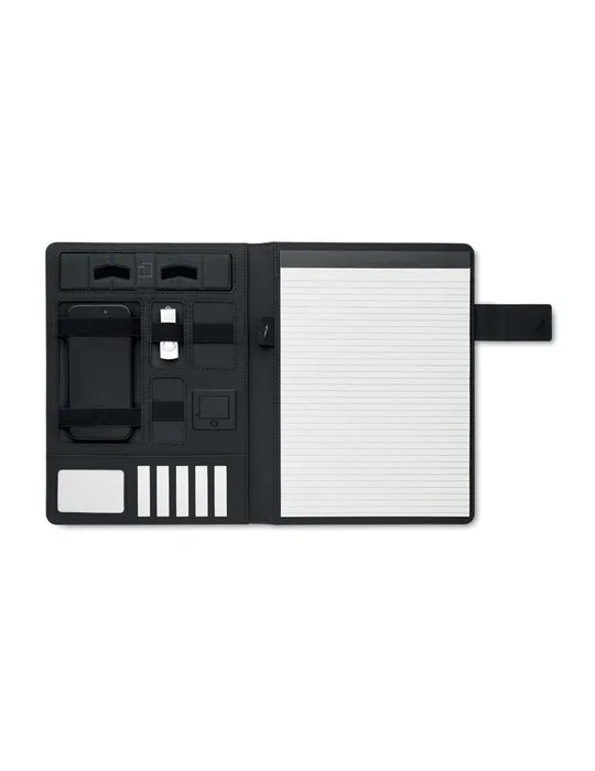 Conférencier A4 écologique avec chargeur sans fil BURGUS Matières : métal Couleurs : blanc